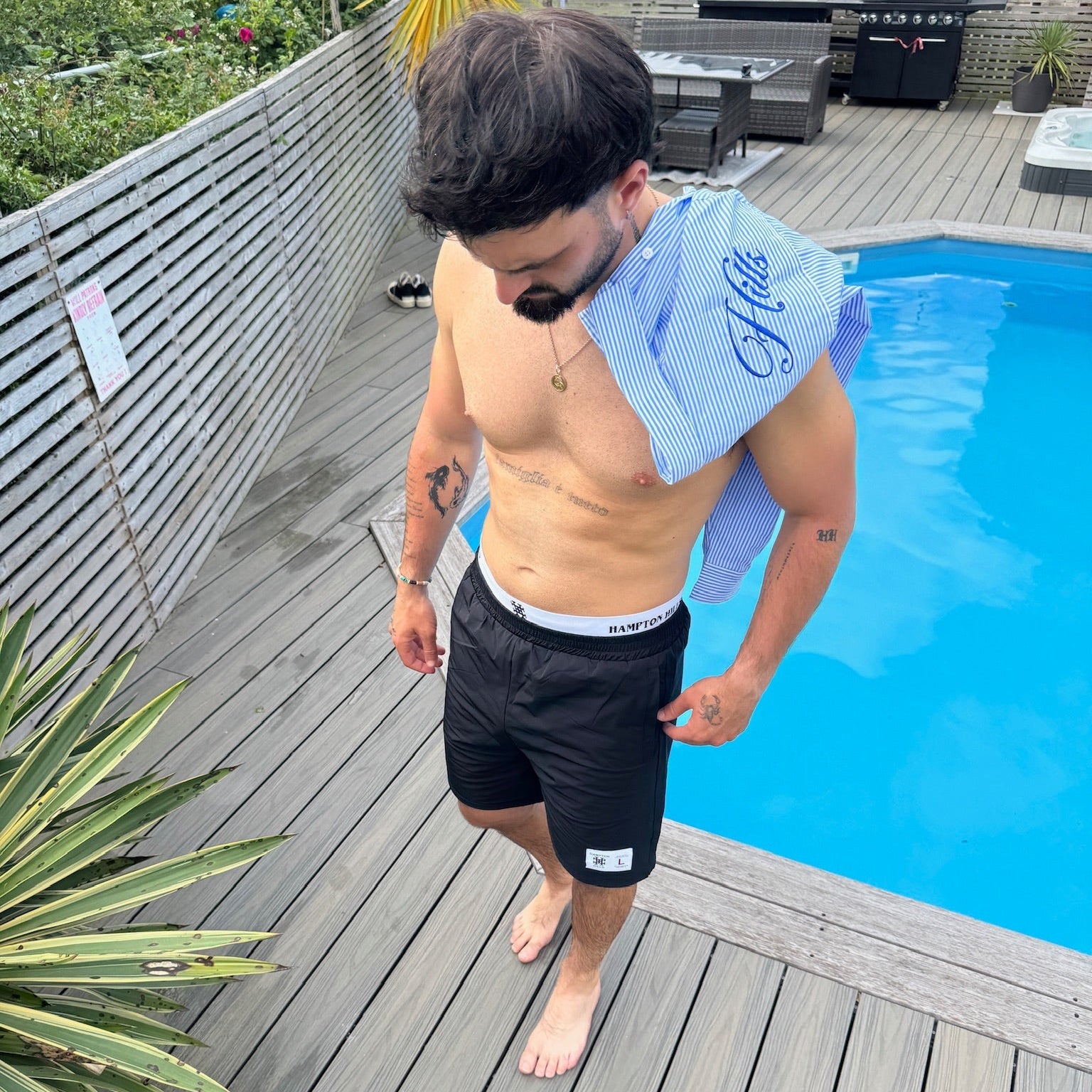 DOUBLE WAISTED NYLON SHORTS